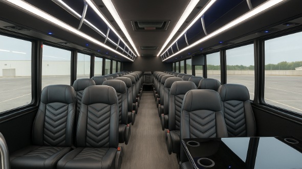 Interior of Charter Bus Company Pflugerville's 18 Passenger Minibus in Pflugerville