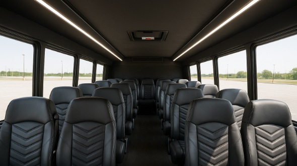 Interior of Charter Bus Company Temple's 25 Passenger Mini bus in Temple