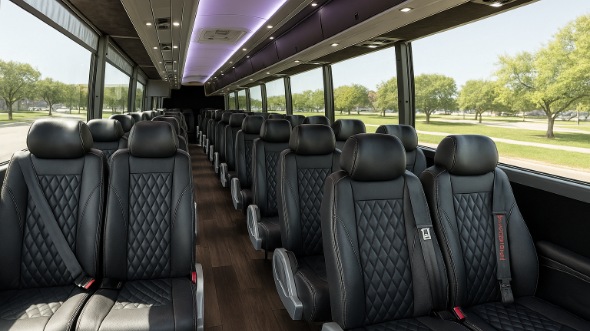 Interior of Charter Bus Company Bryan's 30 Passenger Minibus in Bryan