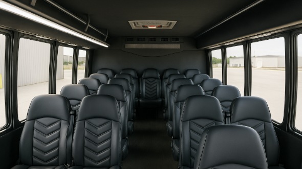 Interior of Charter Bus Company Pflugerville's 35 Passenger Minibus in Pflugerville
