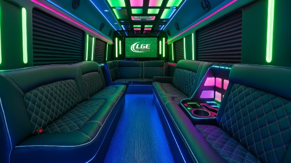 Interior of Charter Bus Company San Marcos's Party Bus in San Marcos