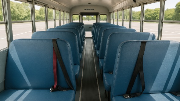 Interior of Charter Bus Company Bryan's School Bus in Bryan