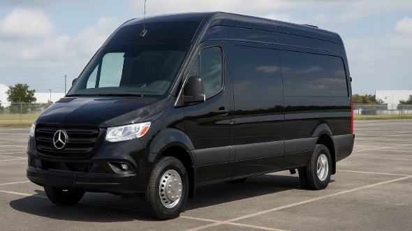 Exterior of Charter Bus Company Temple's Sprinter Limo in Temple