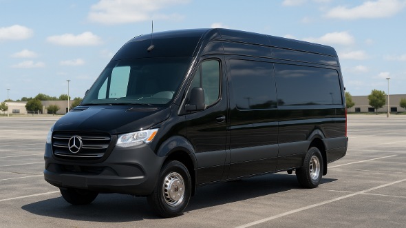 Exterior of Charter Bus Company Hutto's Sprinter Van Rental With Driver in Hutto